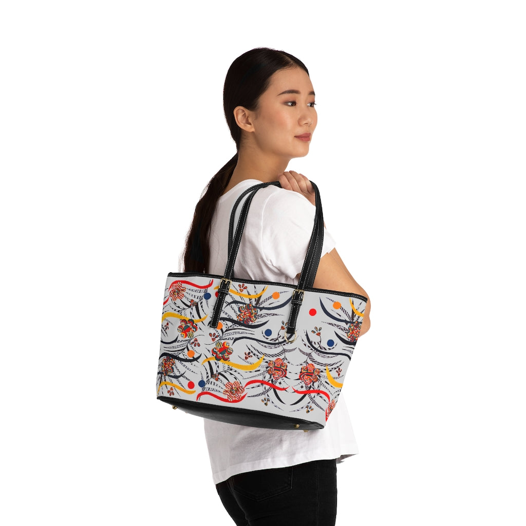 slate grey  animal & jungle print tote bag