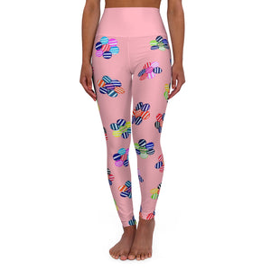 blush geometric floral printed yoga leggings 