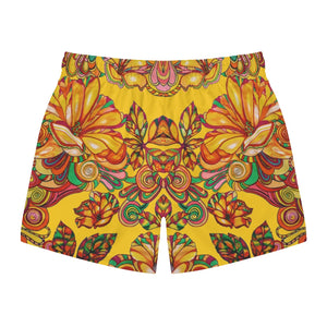 Floral Men's Yellow Swimming Trunks