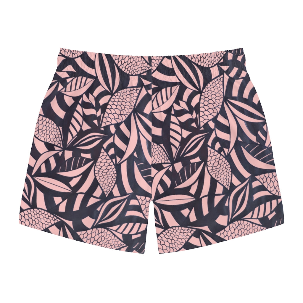 Blush Tropical Minimalist Men's Swimming Trunks