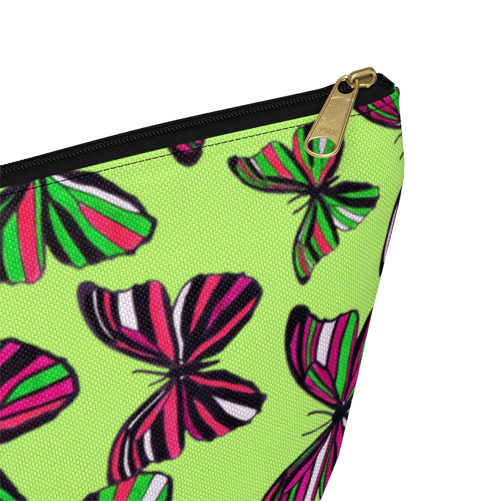 Butterflies Lime Accessory Pouch