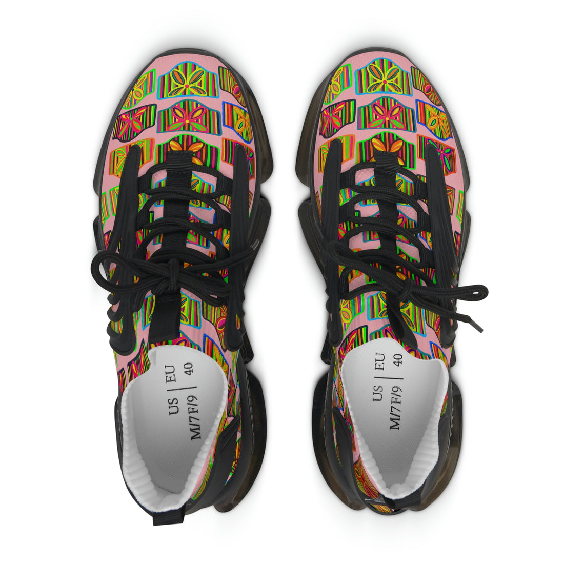 Blush Deco Print OTT Women's Mesh Knit Sneakers