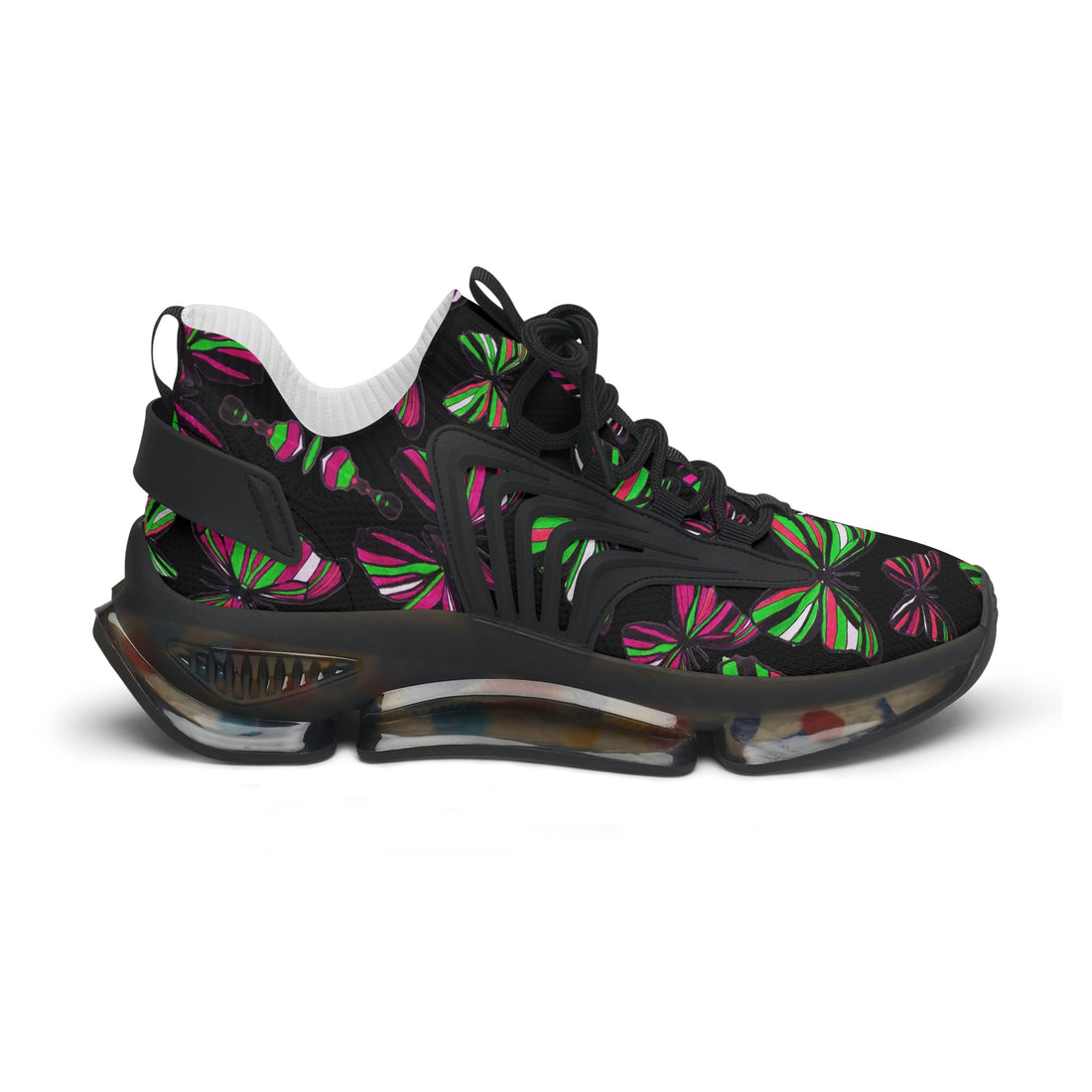 Black Butterfly Printed OTT Women's Mesh Knit Sneakers