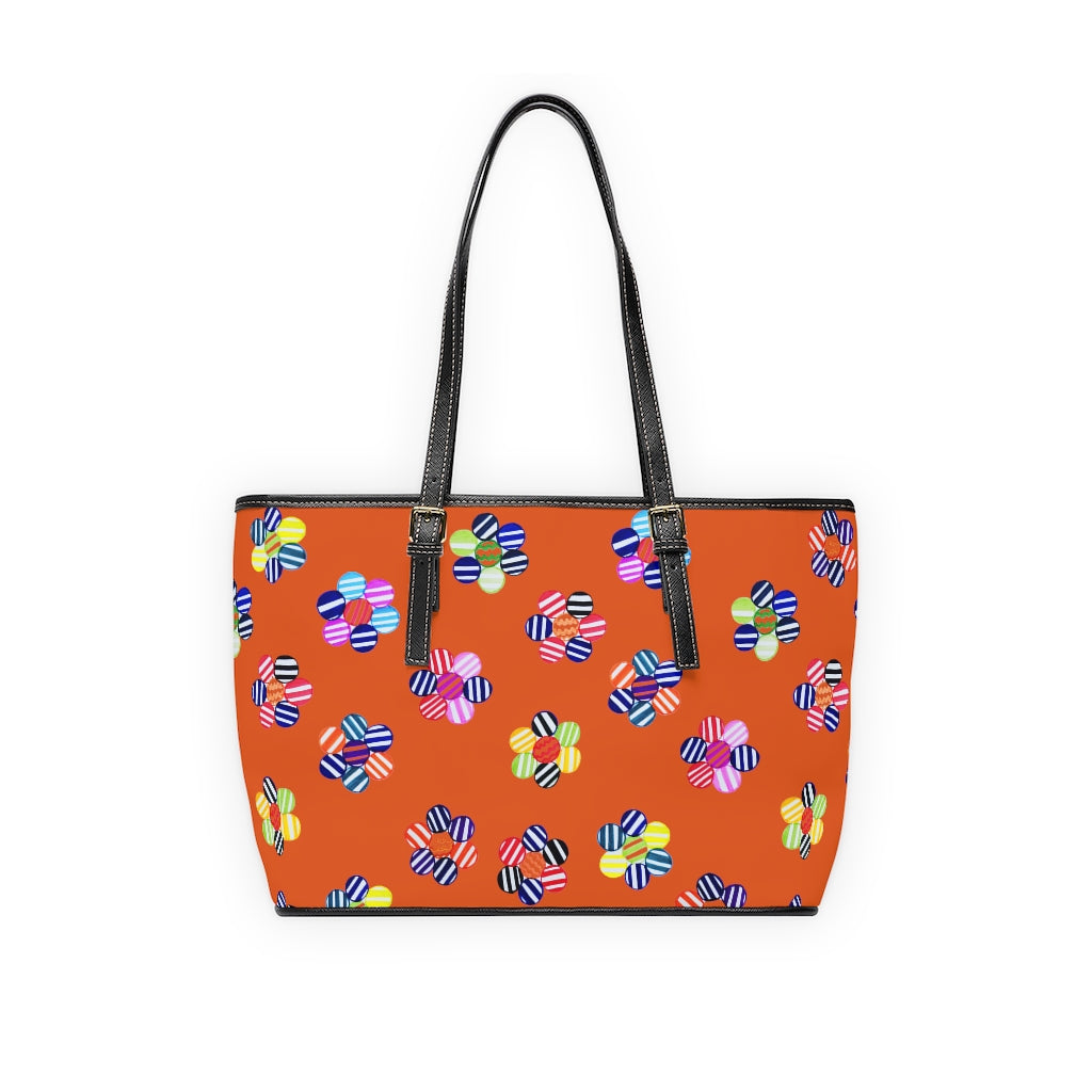 Rust Candy Florals PU Leather Shoulder Bag