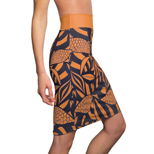 Tropical Minimalist Spiced Pencil Skirt
