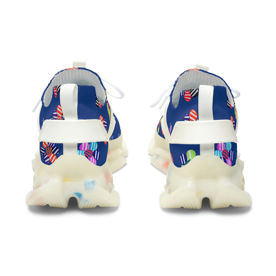 Royal Blue Candy Floral Printed OTT Women's Mesh Knit Sneakers