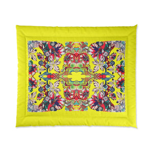 Floral Graphic Canary Comforter