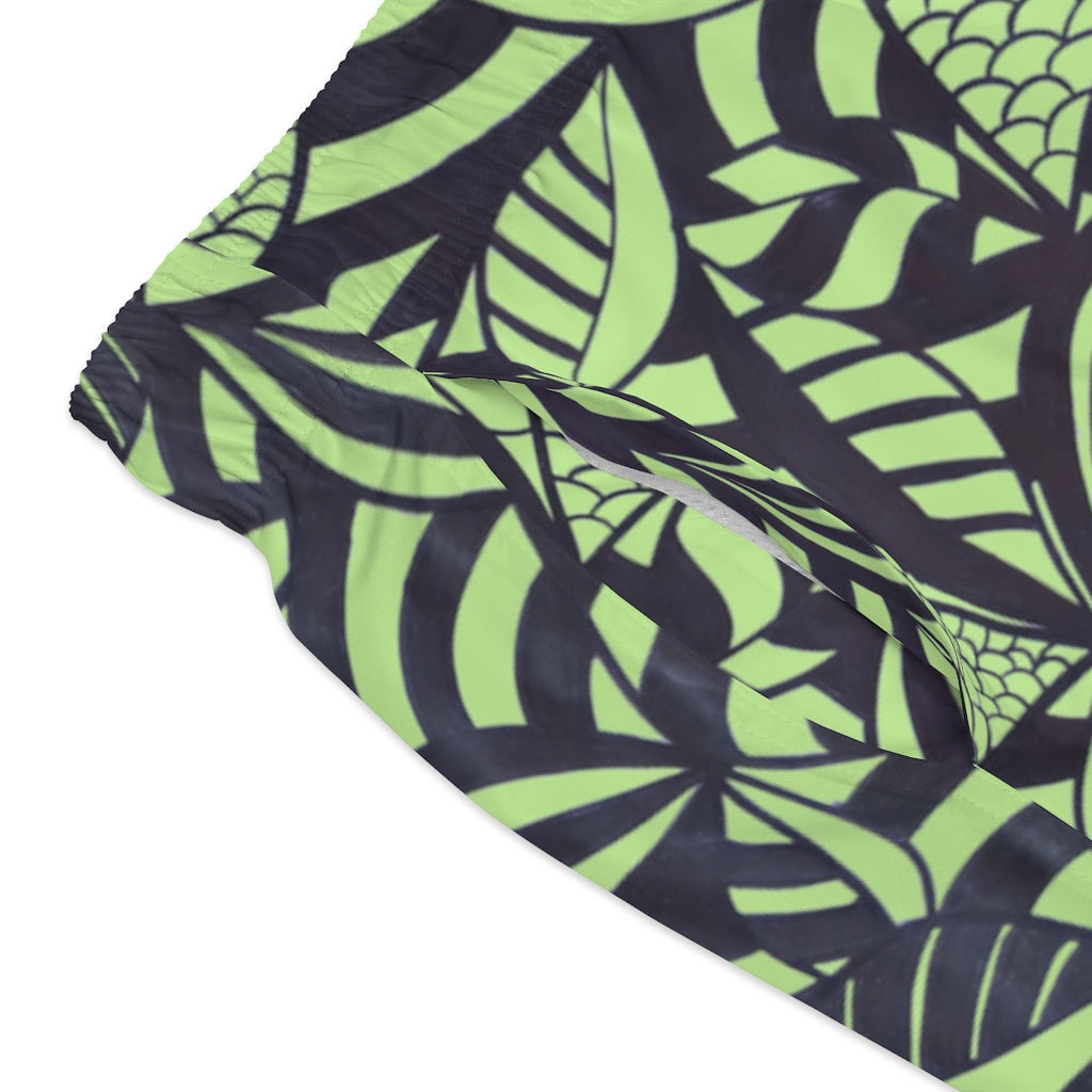 Mint Tropical Minimalist Men's Swimming Trunks