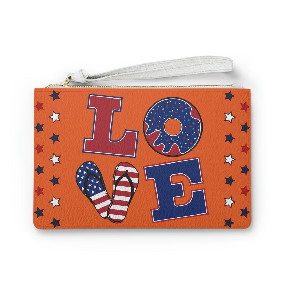 Orange American Love Clutch Bag