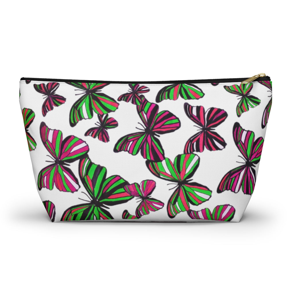 Butterflies White Accessory Pouch