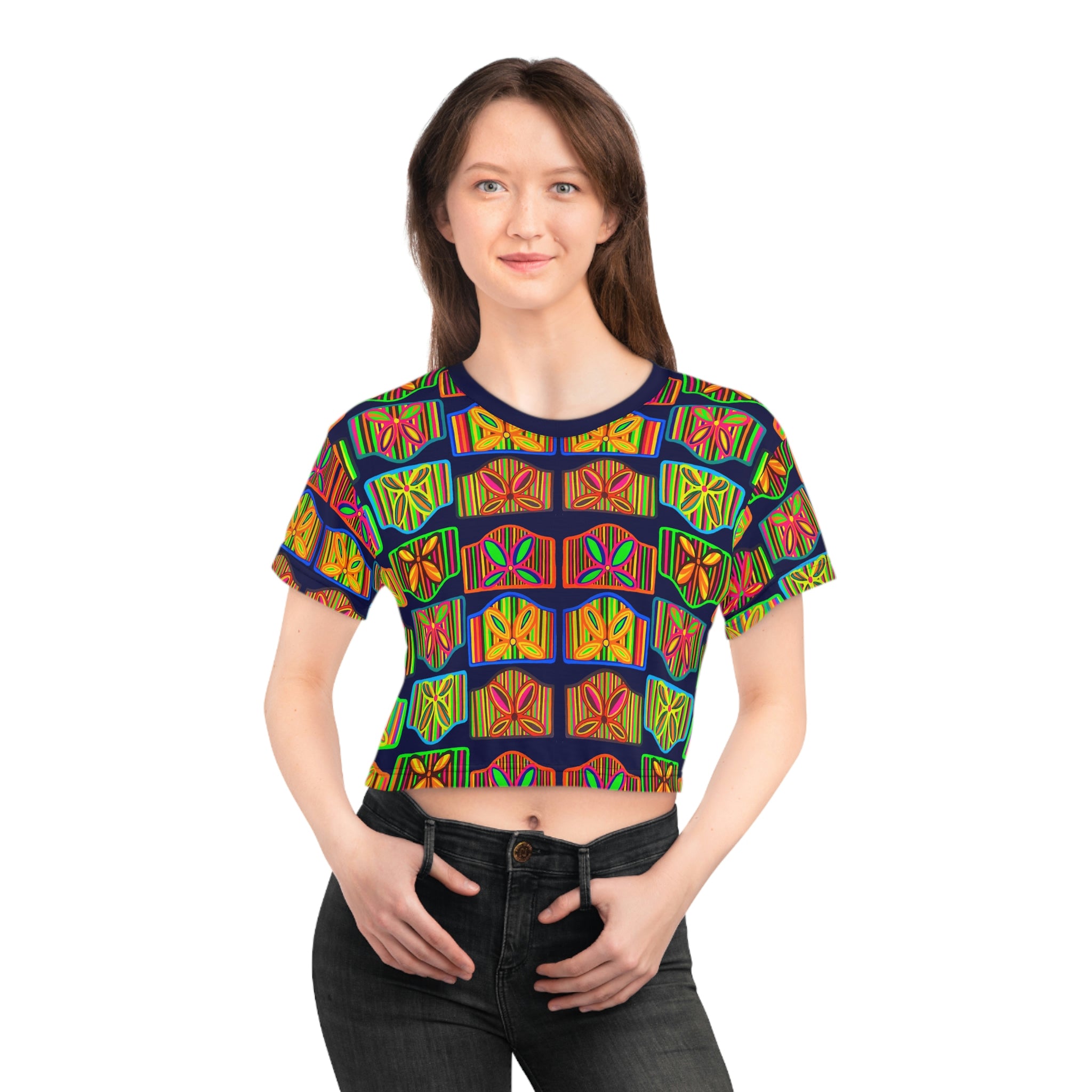 Ink Deco Print AOP Crop Tee