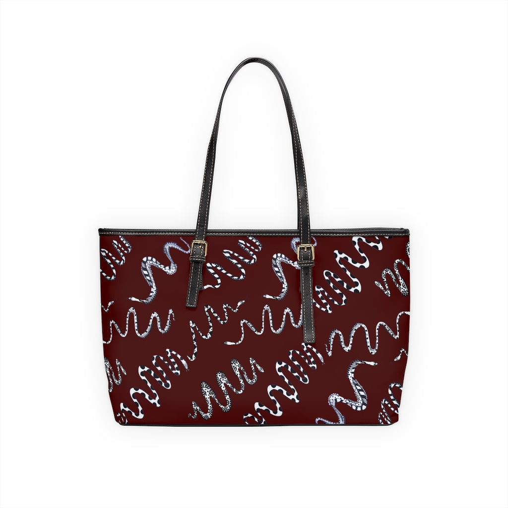 Marsala Snake Den PU Leather Shoulder Bag