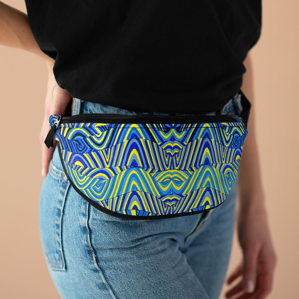 canary psychedelic print unisex fanny pack