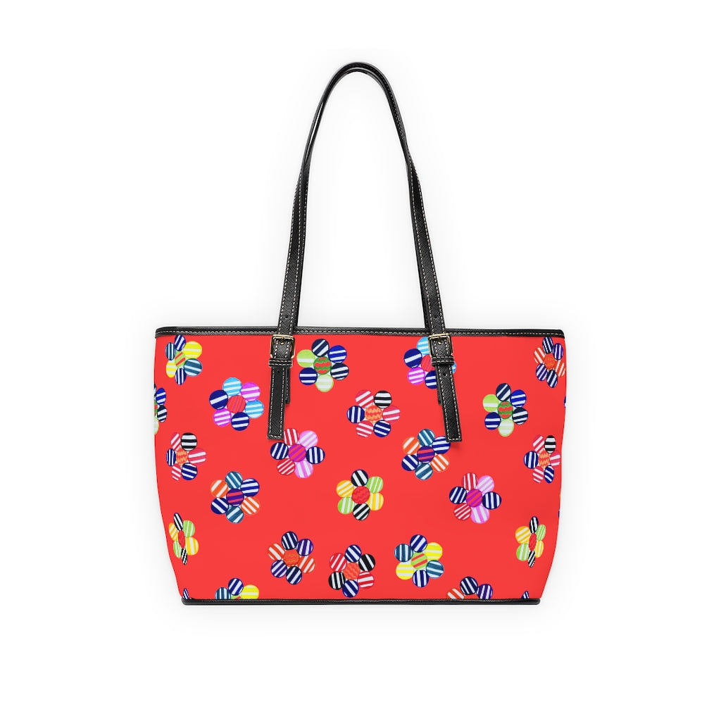 Vermillion Candy Florals PU Leather Shoulder Bag