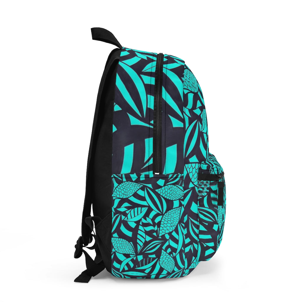 Tropical Minimalist Cyan Backpack