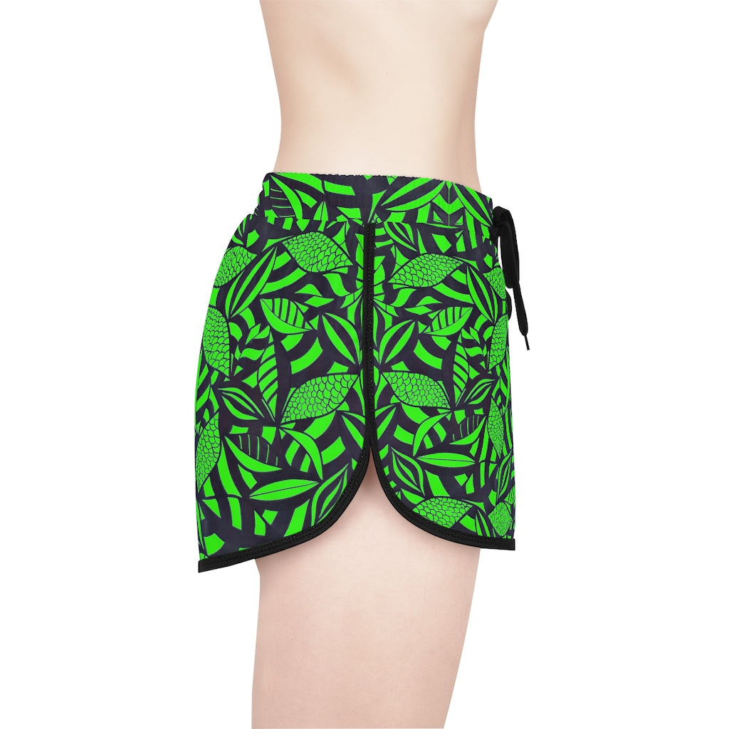 Neon Green Tropical Minimalist Relaxed Shorts