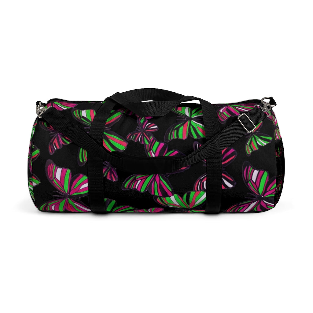 Butterflies Black Duffel Bag