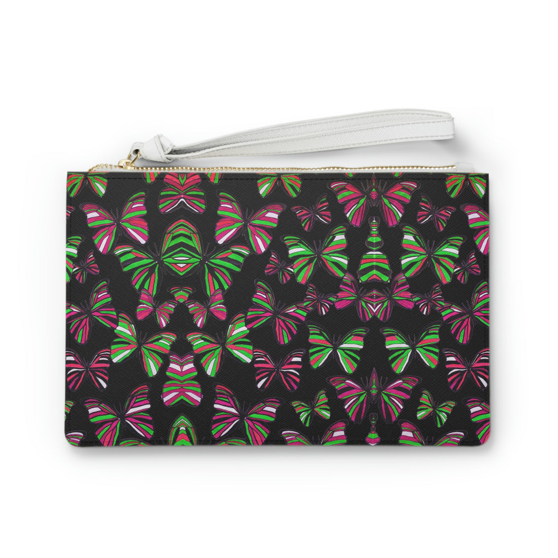 black butterfly print clutch bag