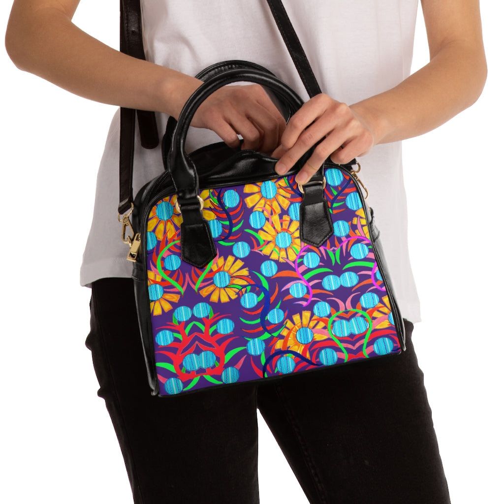purple sunflower handbag