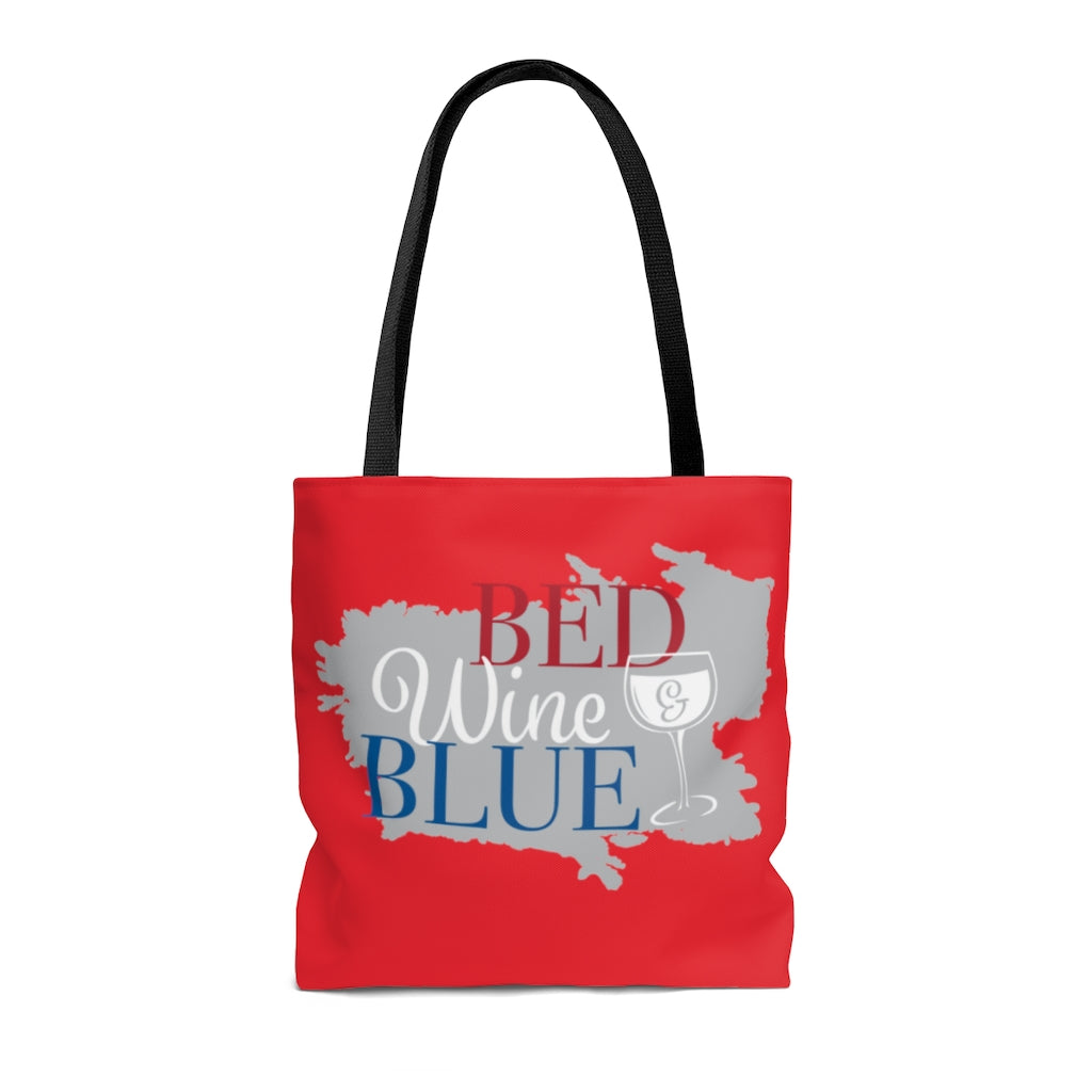 AOP Bed & Wine Scarlet Tote Bag