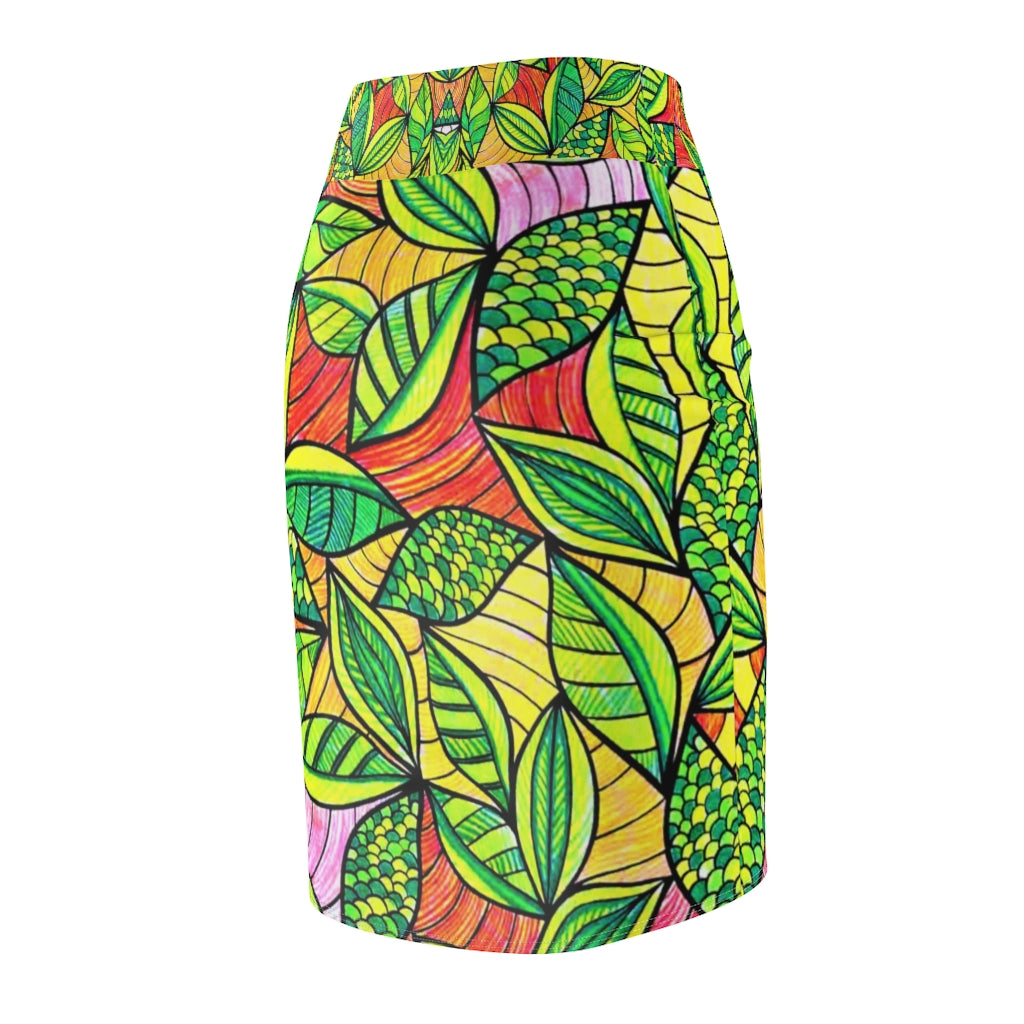 AOP Tropical Resort Pencil Skirt
