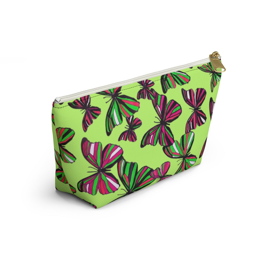 Butterflies Lime Accessory Pouch