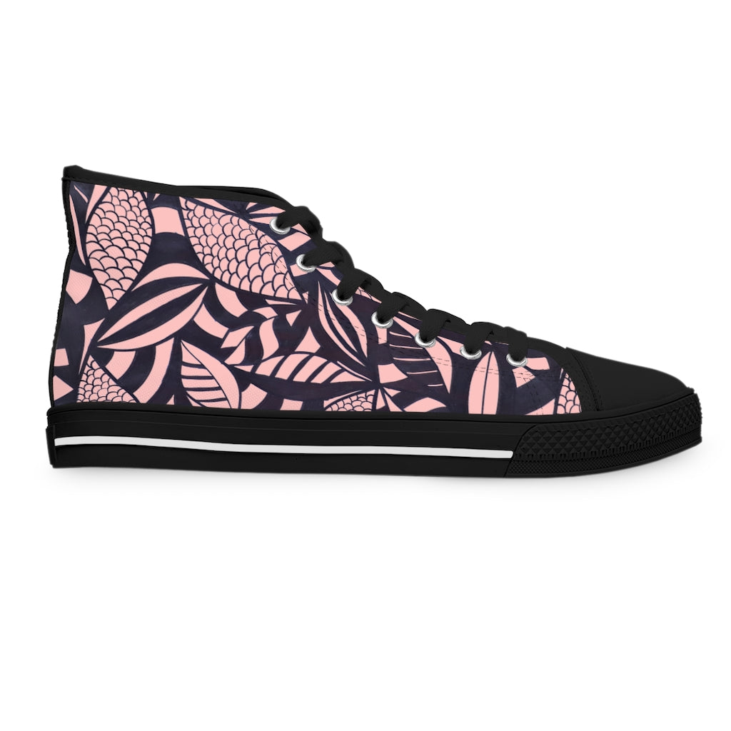 Blush Tropical Minimalist Women's High Top Sneakers