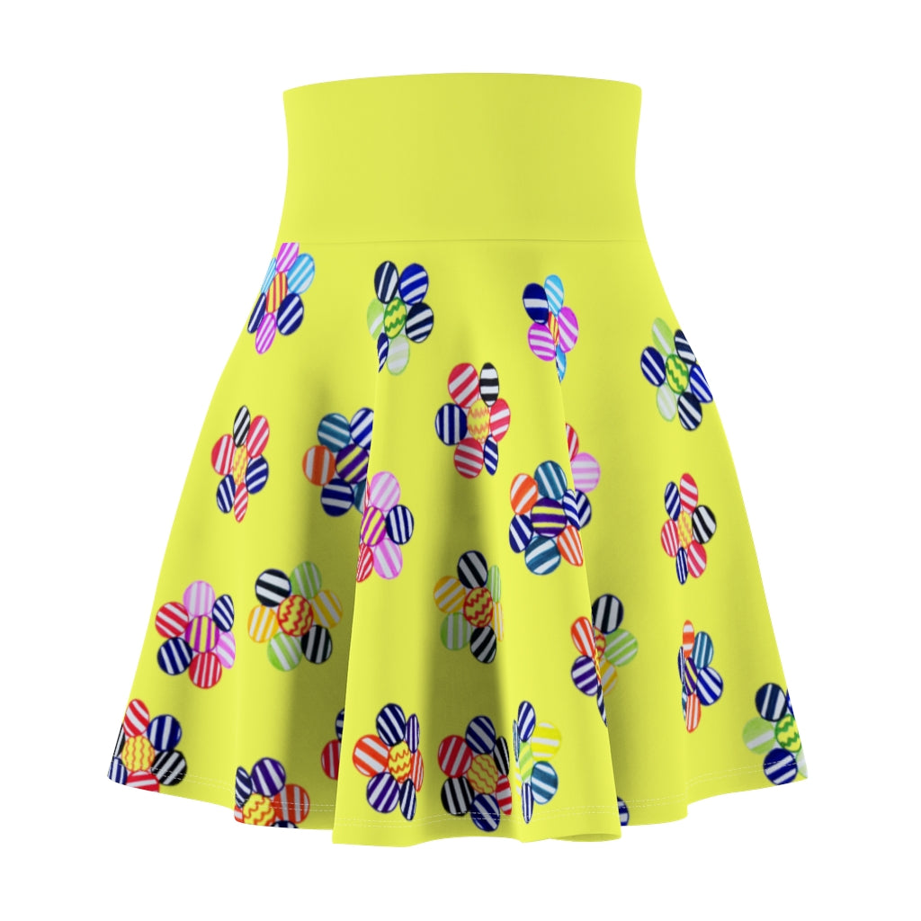 Canary Candy Florals Skater Skirt