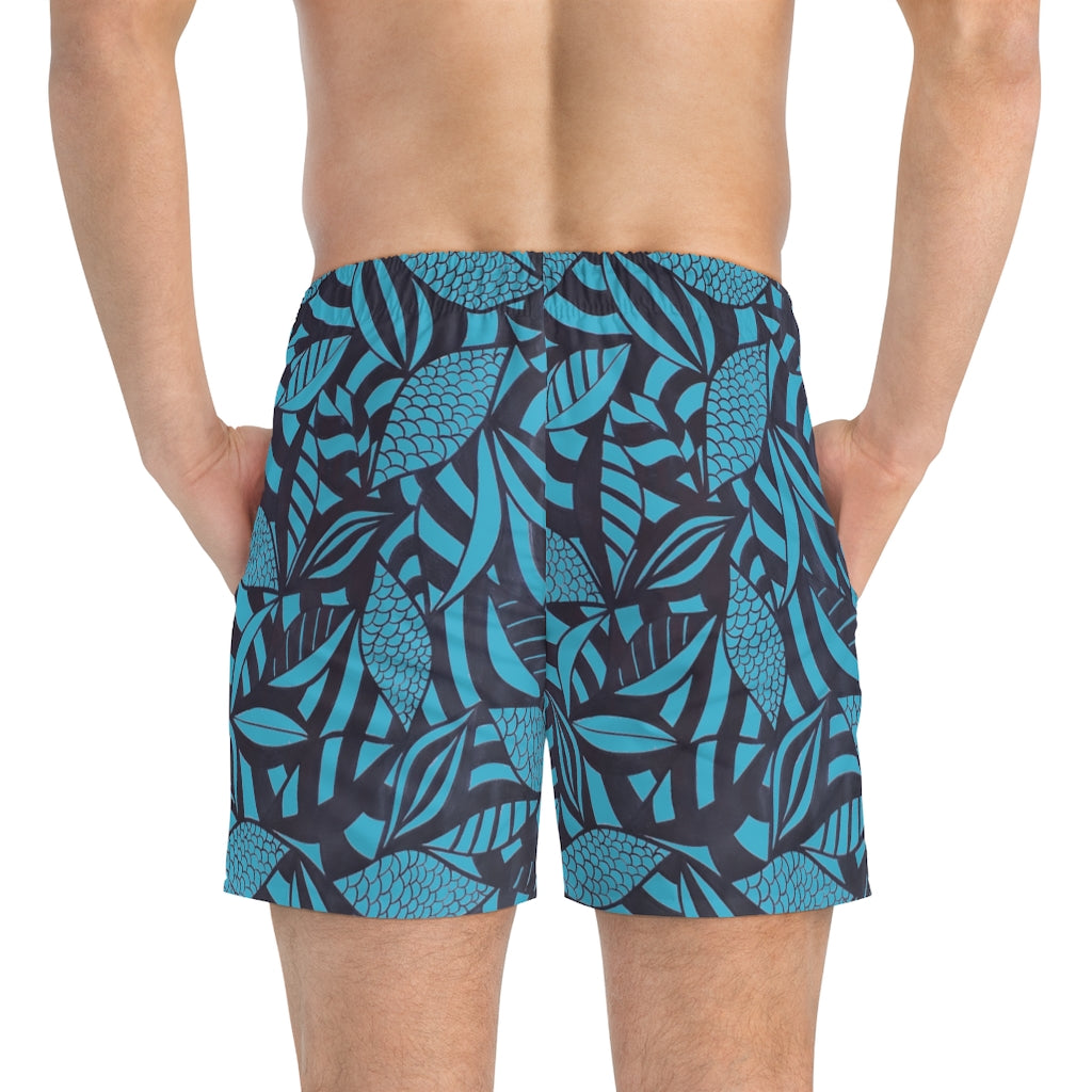 Aqua Tropical Minimalist Men's Swimming Trunks