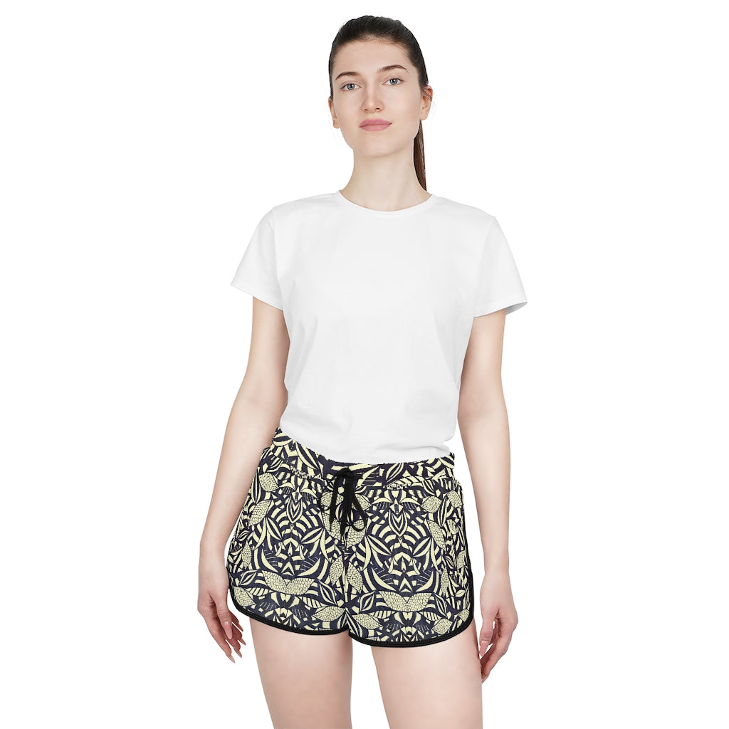 Cream Tropical Minimalist Relaxed Shorts