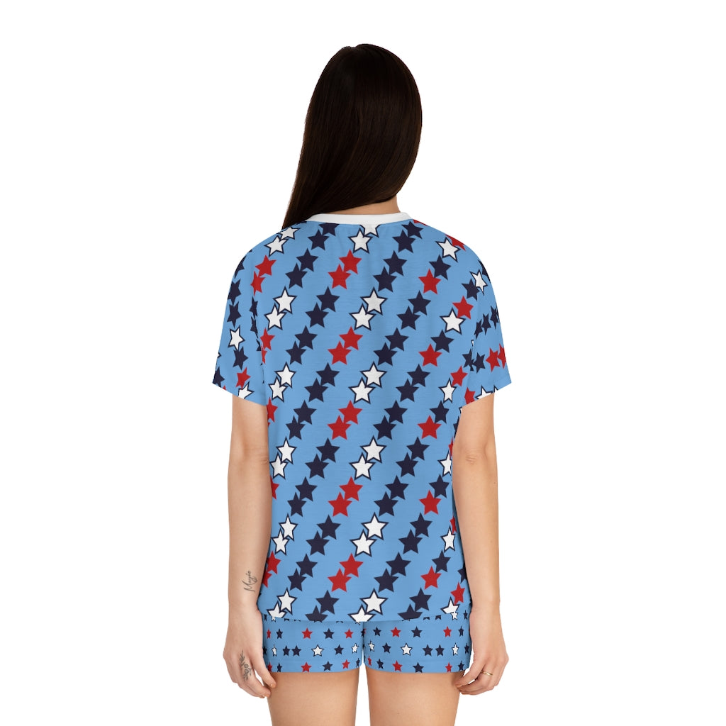 Sky Star Print Short Pajama Set (AOP)