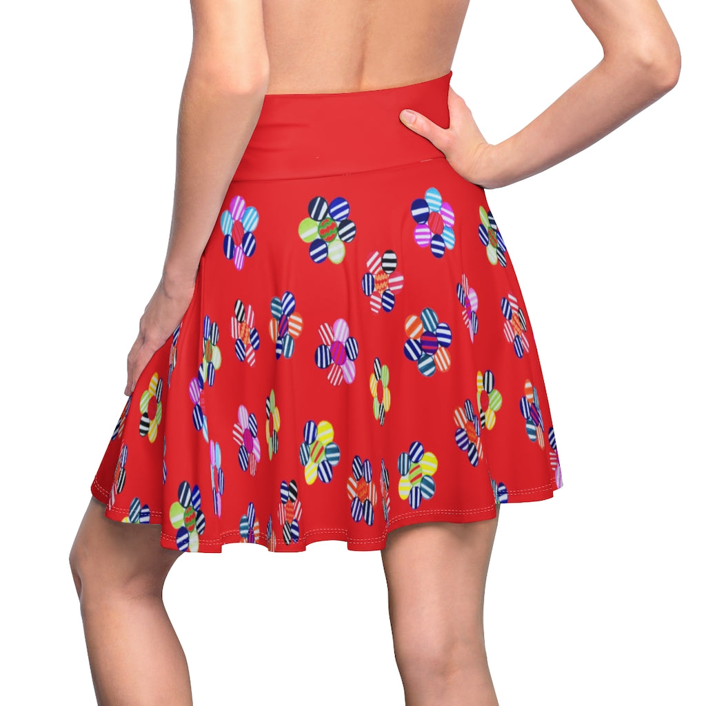 Red Candy Florals Skater Skirt