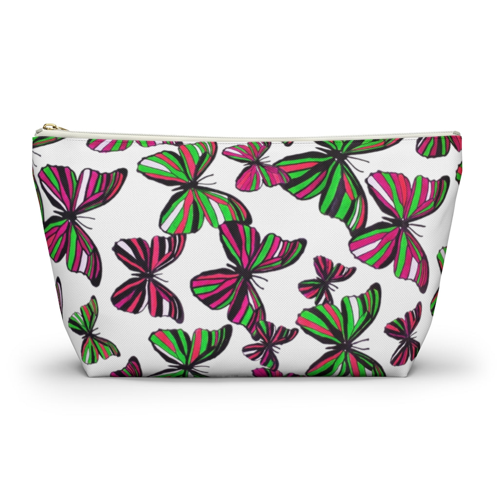 Butterflies White Accessory Pouch