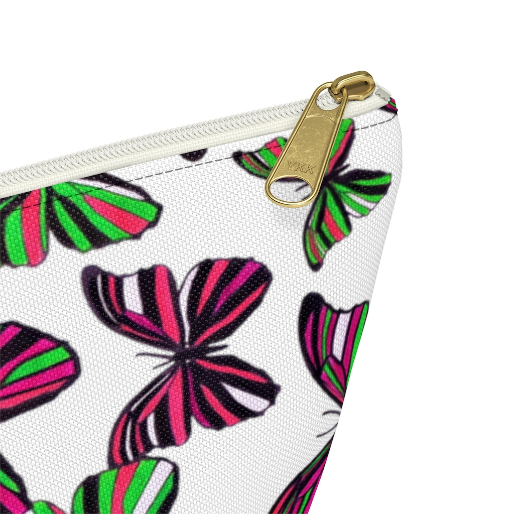 Butterflies White Accessory Pouch