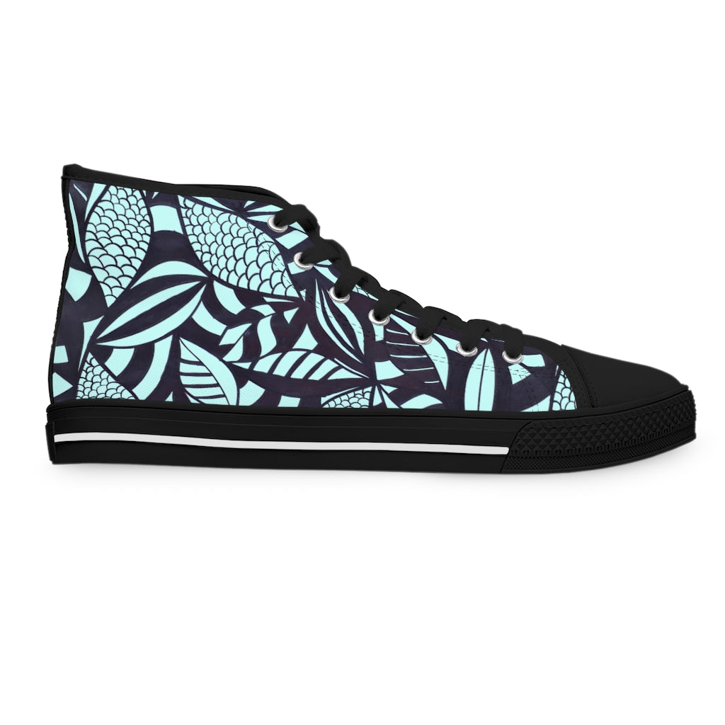 Icy Tropical Minimalist Women's High Top Sneakers