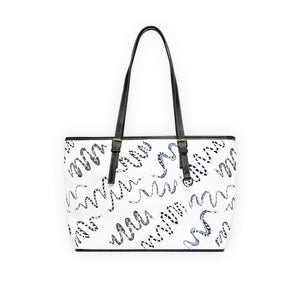 white snake print handbag