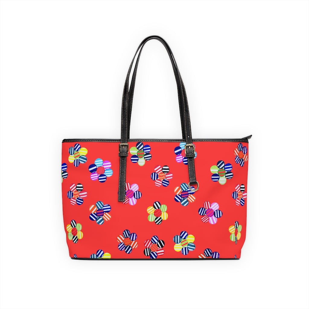 Vermillion Candy Florals PU Leather Shoulder Bag