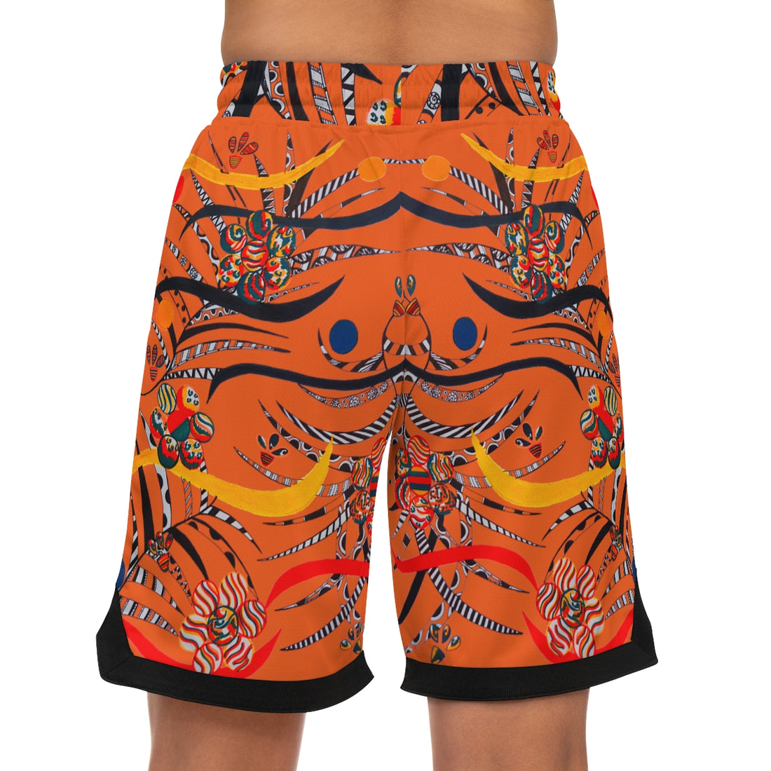 Orange Wilderness Basketball Rib Shorts (AOP)