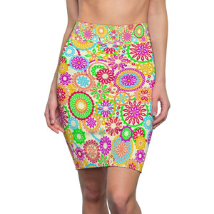 AOP 70's Lemon Pencil Skirt