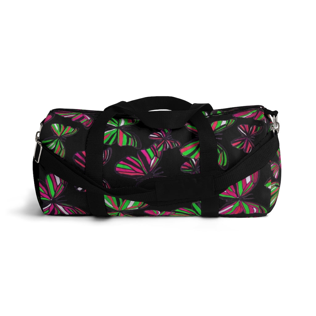 Butterflies Black Duffel Bag