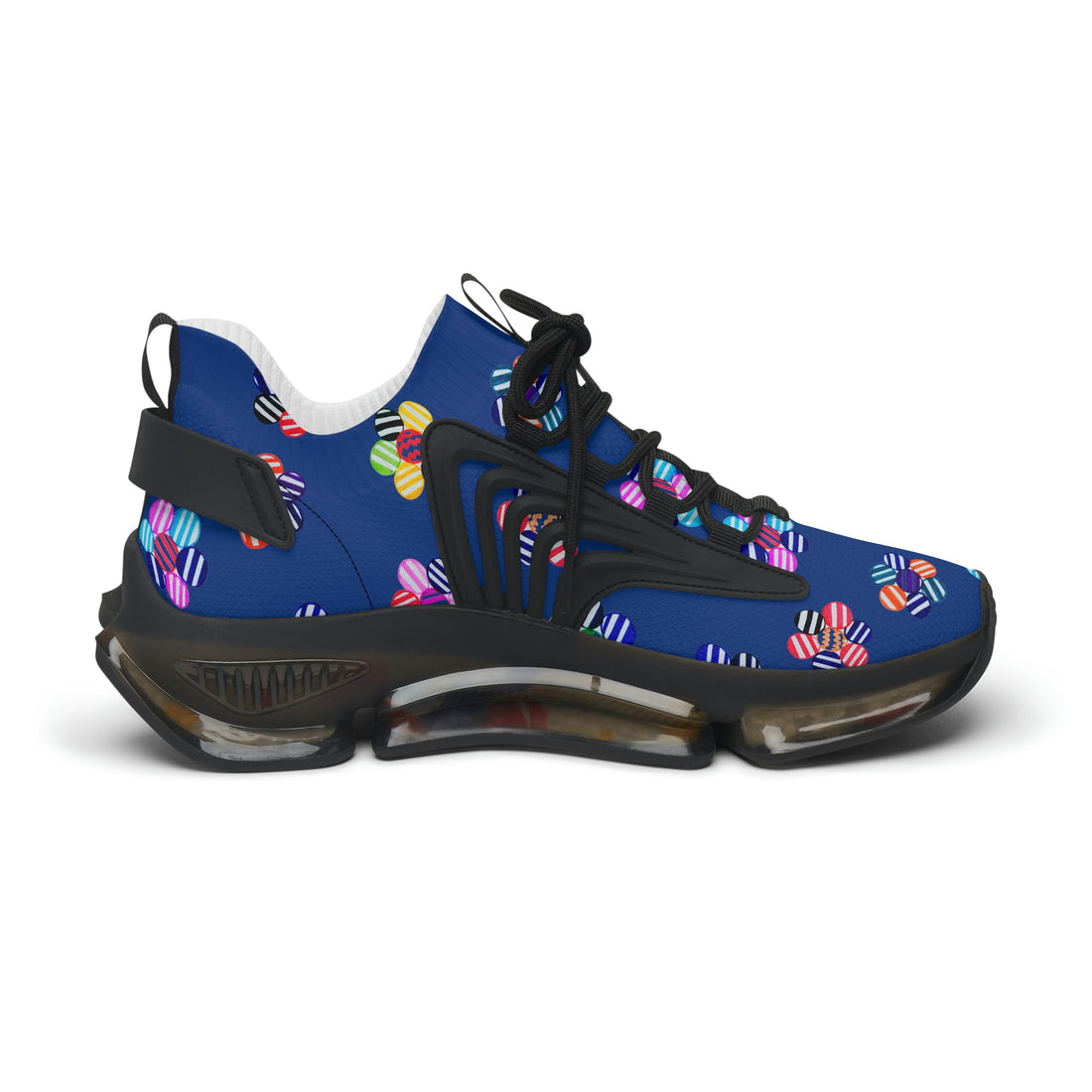  geometric floral mesh knit sneakers for women