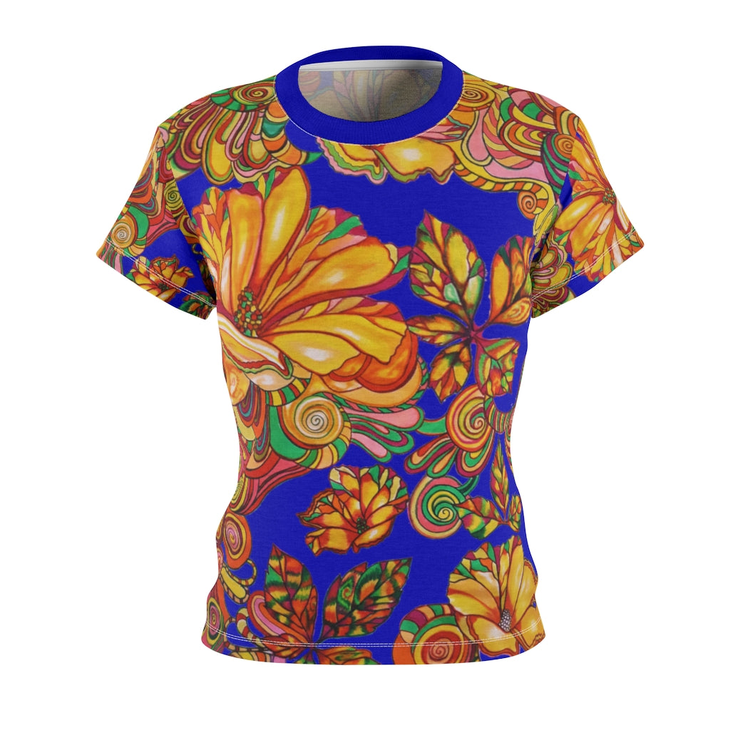 Artsy Floral Electric Blue AOP T-Shirt