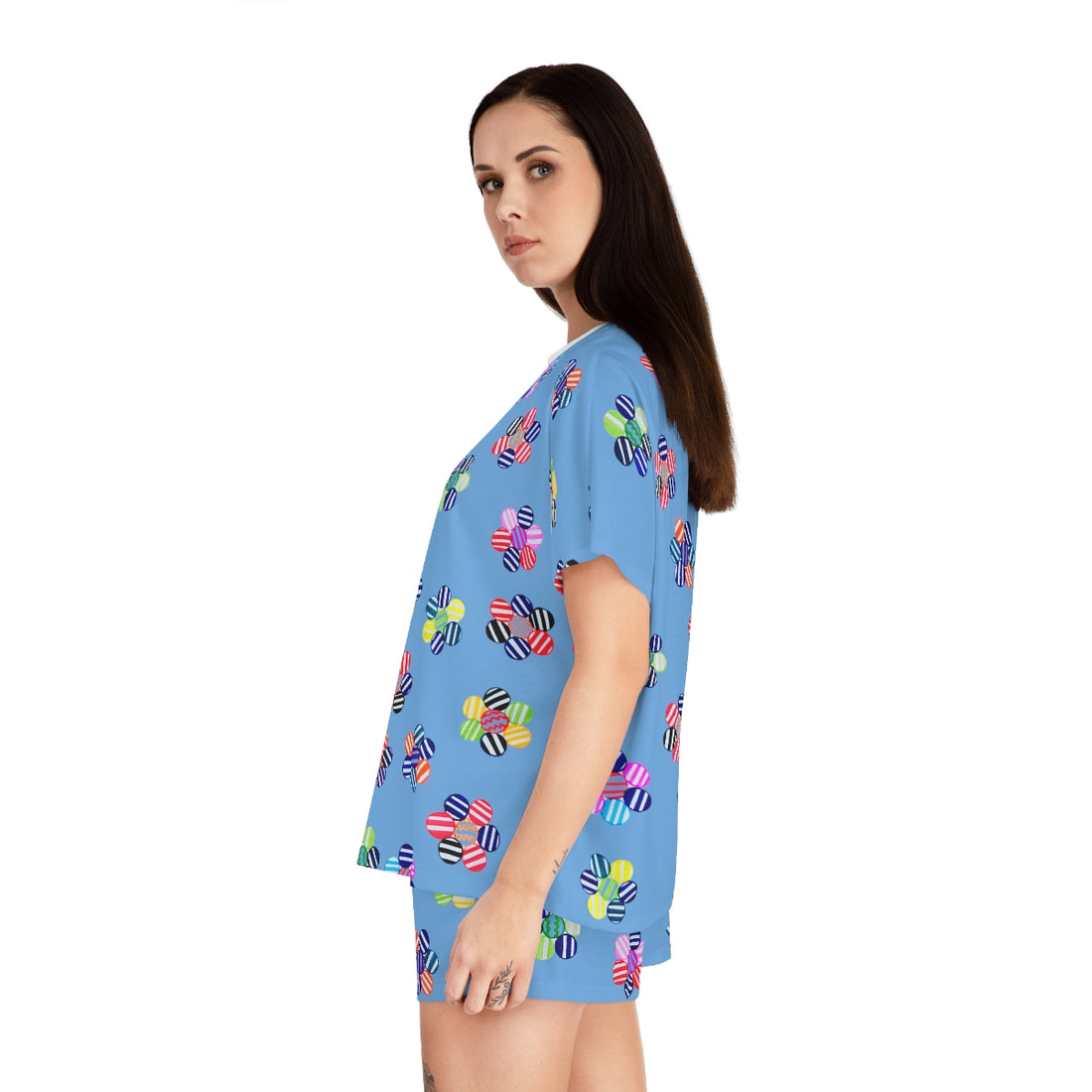 Sky Candy Floral Short Pajama Set (AOP)