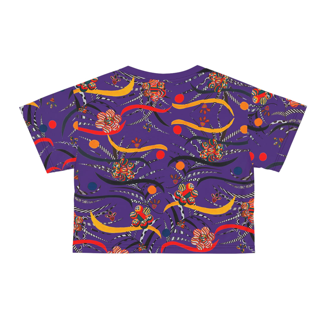 Purple Wilderness AOP Printed Crop Tee