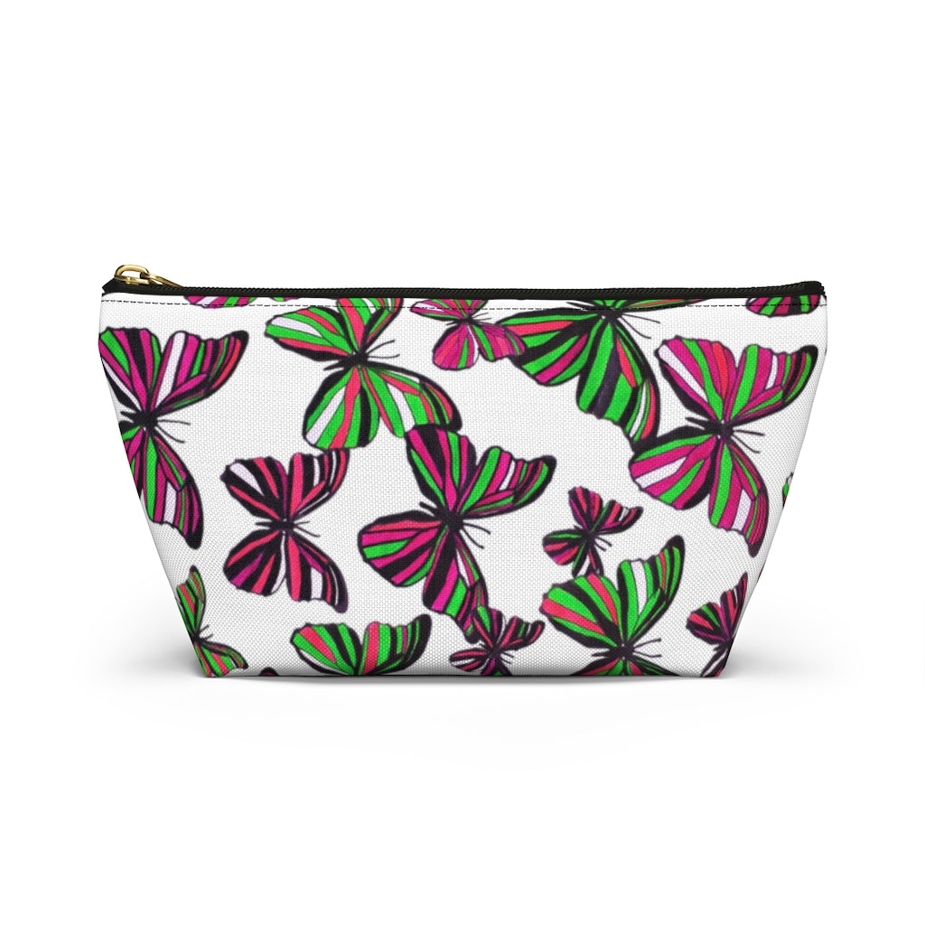 Butterflies White Accessory Pouch