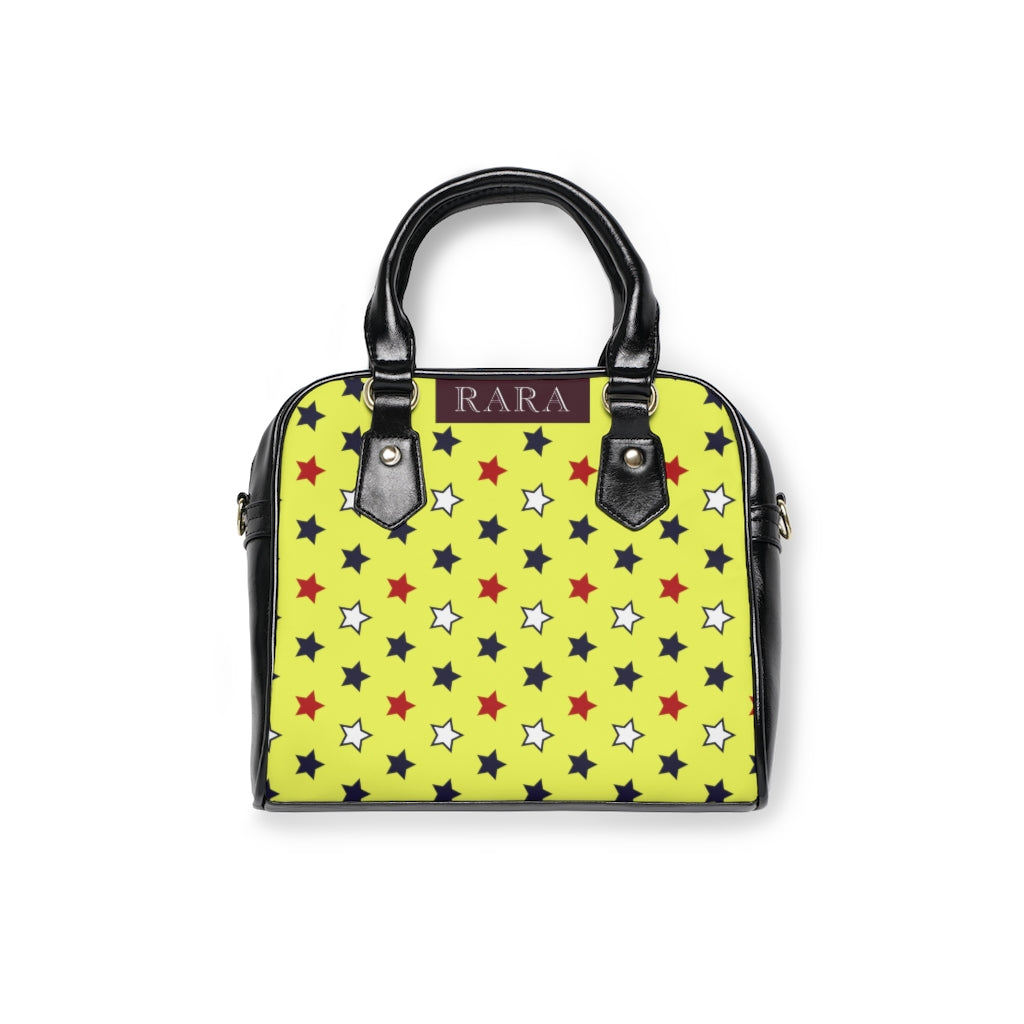 canary star print handbag