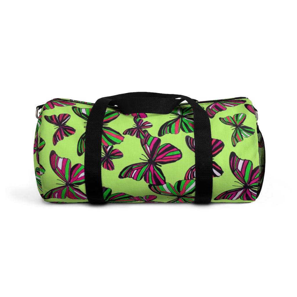 Butterflies Lime Duffel Bag