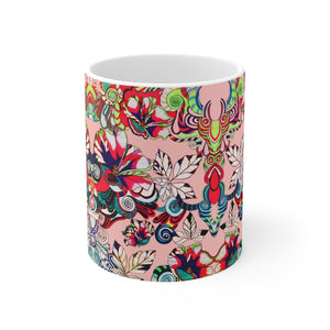 Floral Art Blush Mug 11oz