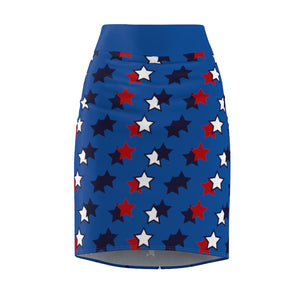 AOP Starry Royal Pencil Skirt