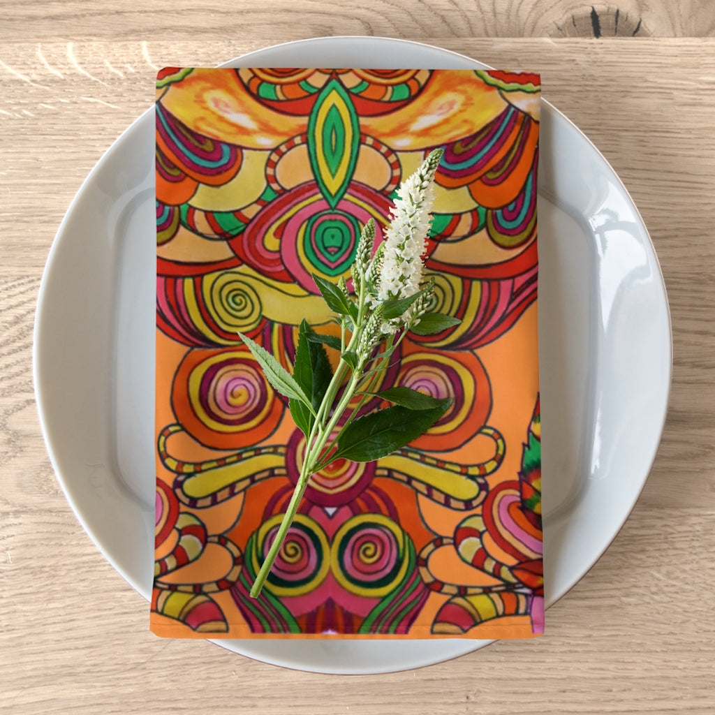 Peach Artsy Floral Napkin